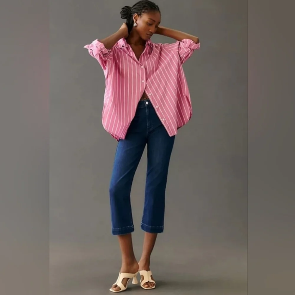 Anthropologie Maeve The Essential Slim High-Rise Straight Blue Jeans Size 28
